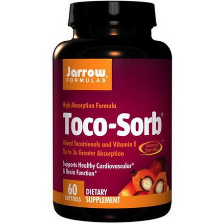 Jarrow Formulas, Toco-Sorb, Mixed Tocotrienols and Vitamin E, 60 Softgels