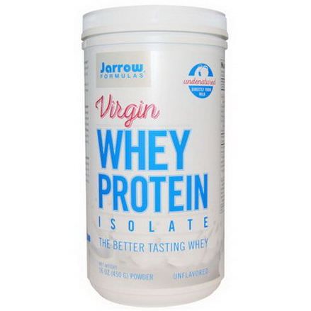 Jarrow Formulas, Virgin Whey Protein Isolate, Powder, Unflavored 450g