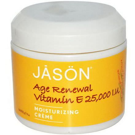Jason Natural, Age Renewal Vitamin E, Moisturizing Creme, 25,000 IU 113g