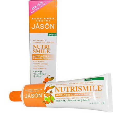 Jason Natural, NutriSmile, Antiplaque&Enamel Defense, Paste, Orange, Cinnamon&Mint 119g