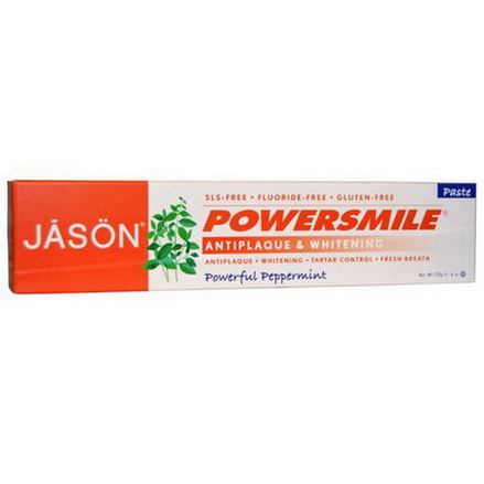 Jason Natural, PowerSmile, Antiplaque&Whitening Paste, Powerful Peppermint 170g