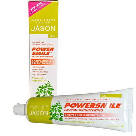 Jason Natural, PowerSmile, Enzyme Brightening, Gel, Powerful Peppermint 119g