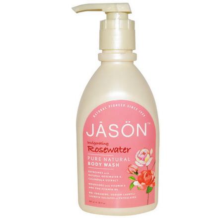 Jason Natural, Pure Natural Body Wash, Invigorating Rosewater 887ml