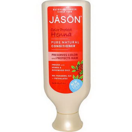 Jason Natural, Pure Natural Conditioner, Color Protect Henna 454g