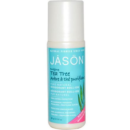 Jason Natural, Pure Natural Deodorant Roll-On, Purifying Tea Tree 89ml
