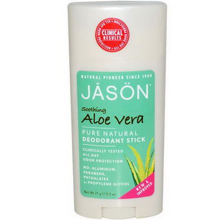 Jason Natural, Pure Natural Deodorant Stick, Soothing Aloe Vera 71g
