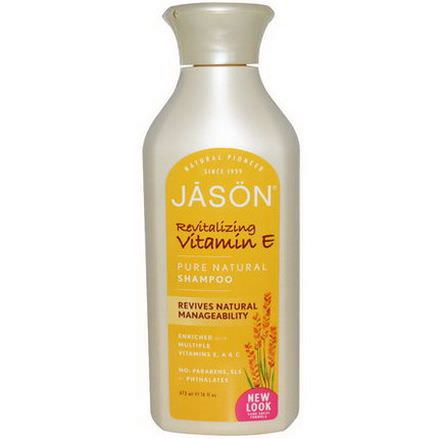 Jason Natural, Pure Natural Shampoo, Revitalizing Vitamin E 473ml