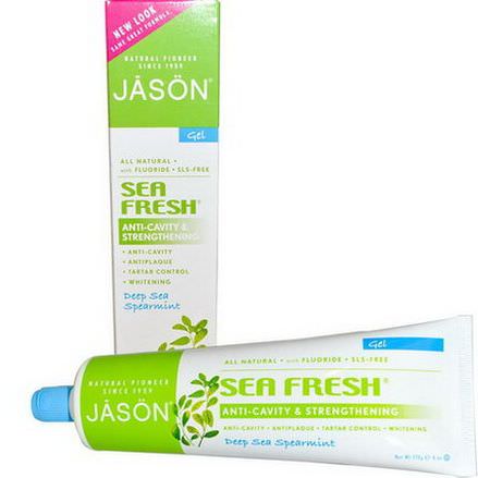 Jason Natural, Sea Fresh, Anti-Cavity&Strengthening Gel, Deep Sea Spearmint 170g