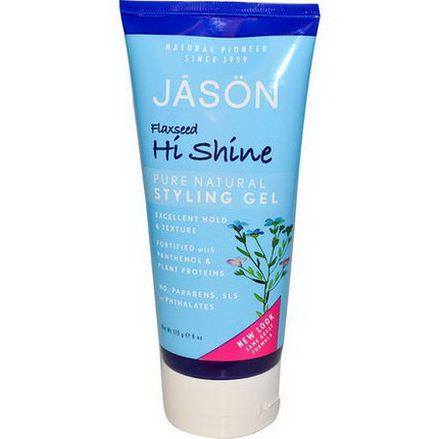 Jason Natural, Styling Gel, Flaxseed Hi Shine 170g