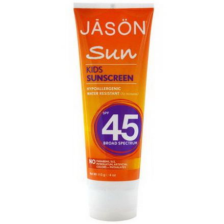 Jason Natural, Sun, Kids Sunscreen, SPF 45 113g