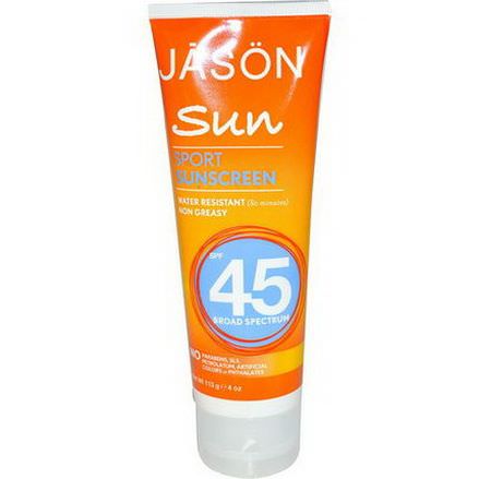 Jason Natural, Sun, Sport Sunscreen, SPF 45 113g