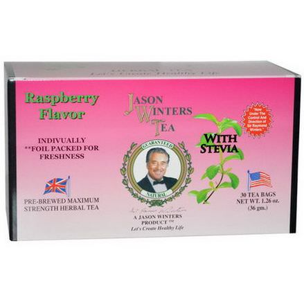 Jason Winters, Herbal Tea with Stevia, Raspberry Flavor, 30 Tea Bags 36g