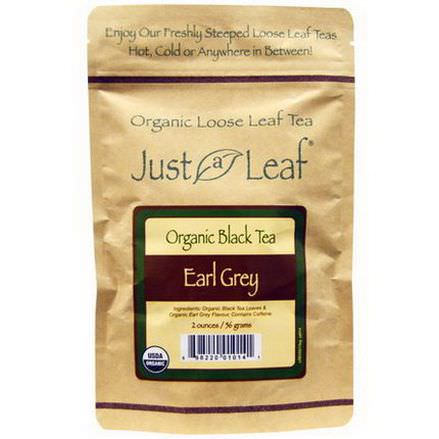 Just a Leaf Organic Tea, Black Tea, Earl Grey Loose Leaf Tea 56g
