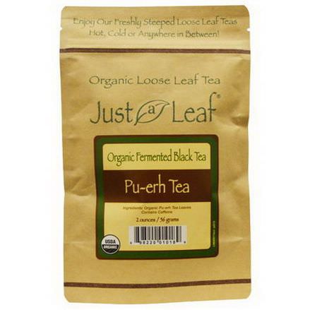 Just a Leaf Organic Tea, Fermented Black Tea, Pu-erh Tea 56g