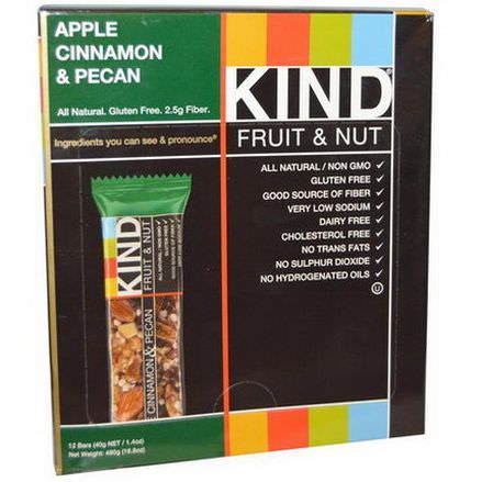 KIND Bars, Fruit&Nut, Apple Cinnamon&Pecan, 12 Bars 40g Each