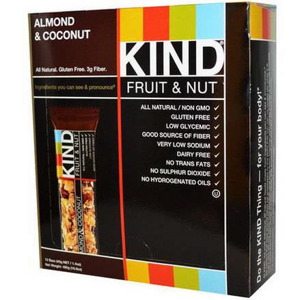 KIND Bars, Fruit&Nut Bars, Almond&Coconut, 12 Bars 40g Each