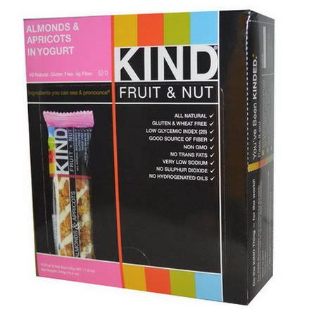 KIND Bars, KIND Fruit&Nut Bars, Almonds&Apricots in Yogurt, 12 Bars 45g Each