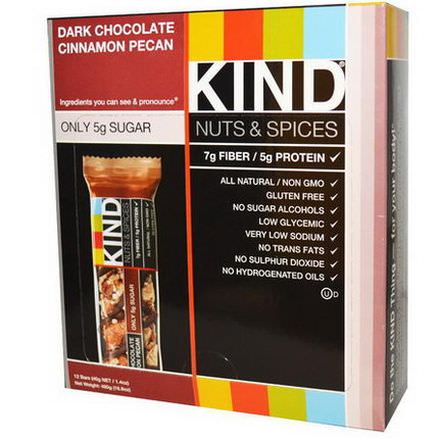 KIND Bars, Nuts&Spices, Dark Chocolate Cinnamon Pecan, 12 Bars 40g