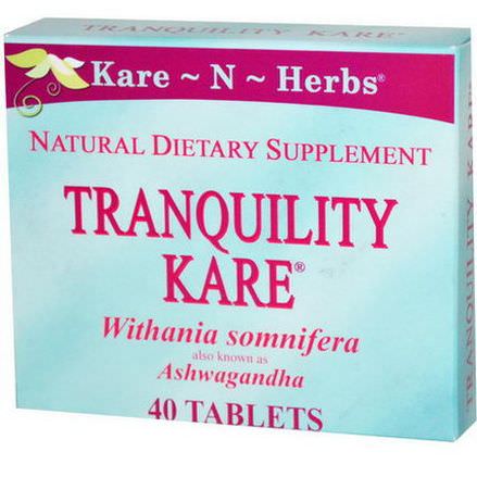 Kare n Herbs, Withania Somniferam, Tranquility Kare, 40 Tablets