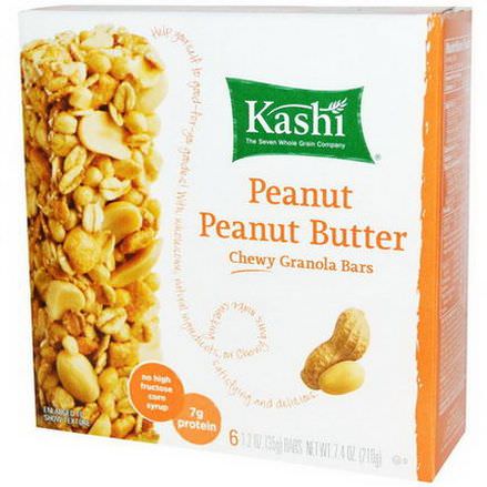 Kashi, Chewy Granola Bars, Peanut Peanut Butter, 6 Bars 35g Each