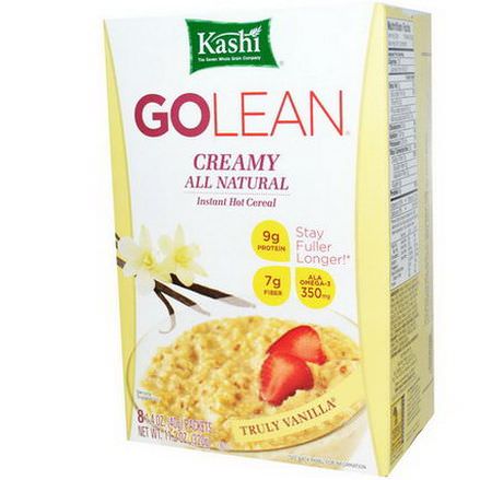 Kashi, GoLean, Creamy All Natural, Instant Hot Cereal, Truly Vanilla, 8 Packets 40g Each