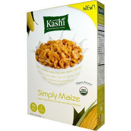 Kashi, Organic, Simply Maize, Crispy Whole Corn Flakes 297g
