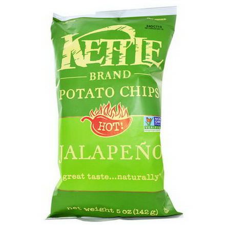 Kettle Foods, Potato Chips, Hot! Jalapeno 142g