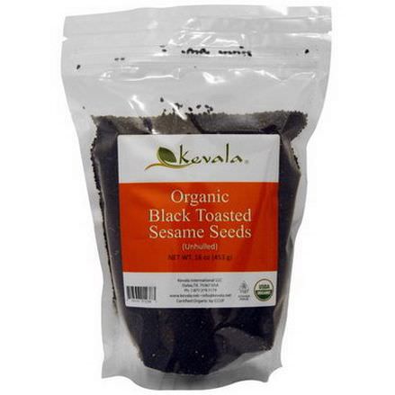 Kevala, Organic Black Toasted Sesame Seeds, Unhulled 453g