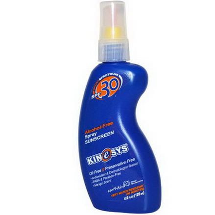 KineSys Inc. Spray Sunscreen, SPF 30, Mango Scent, Alcohol-Free 120ml