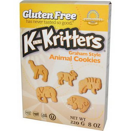 Kinnikinnick Foods, KinniKritters, Graham Style Animal Cookies 220g