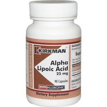 Kirkman Labs, Alpha Lipoic Acid, 25mg, 90 Capsules