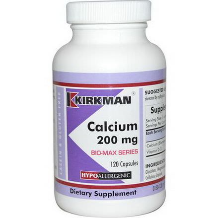 Kirkman Labs, Bio-Max Series, Calcium, 200mg, 120 Capsules