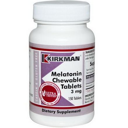Kirkman Labs, Melatonin Chewable Tablets, 3mg, 150 Tablets