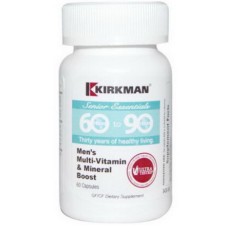 Kirkman Labs, Senior Essentials 60 to 90 Years, Men's Multi-Vitamin&Mineral Boost, 60 Capsules