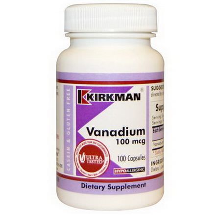 Kirkman Labs, Vanadium, 100mcg, 100 Capsules
