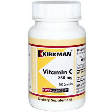 Kirkman Labs, Vitamin C, 250mg, 100 Capsules