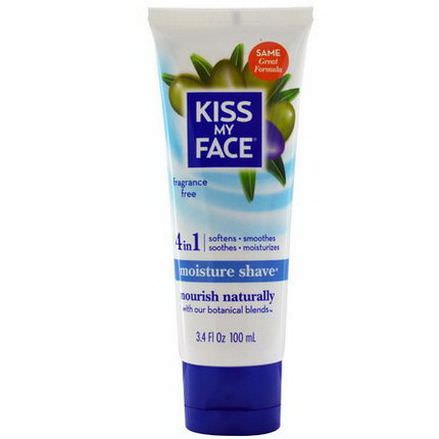 Kiss My Face, 4 in 1 Moisture Shave, Fragrance Free 100ml