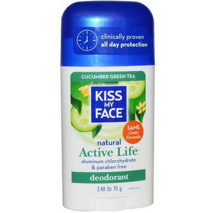 Kiss My Face, Natural Active Life Deodorant, Cucumber Green Tea 70g