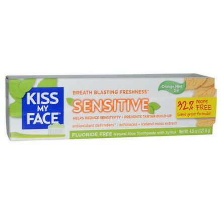 Kiss My Face, Natural Aloe Toothpaste, Sensitive, Orange Mint Gel 127.6g