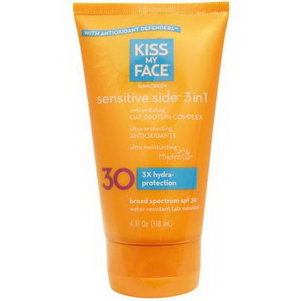 Kiss My Face, Sensitive Side 3in1 Sunscreen, SPF 30 118ml