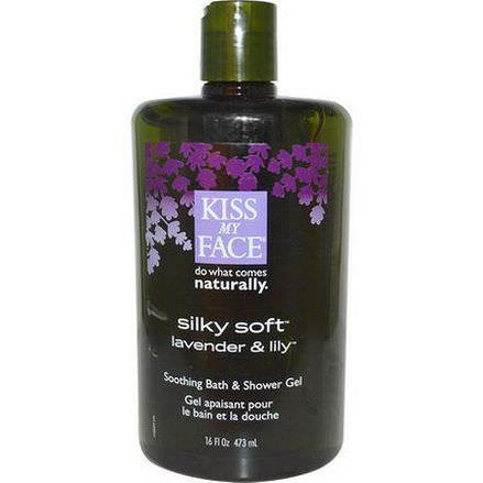 Kiss My Face, Silky Soft, Soothing Bath&Shower Gel, Lavender&Lily 473ml