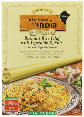 Kitchens of India, Kashmiri Vegetable Biryani, Basmati Rice Pilaf with Vegetable&Nuts 250g
