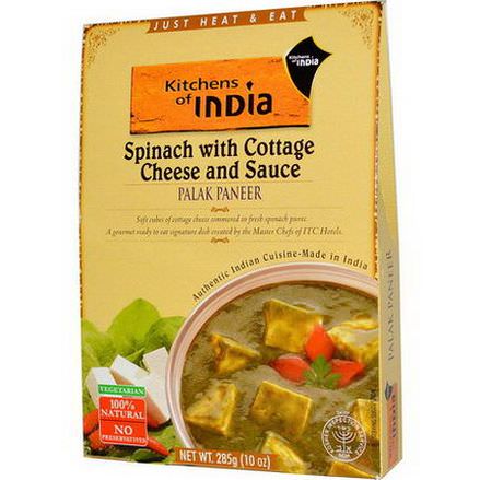 Kitchens of India, Palak Paneer, Spinach with Cottage Cheese and Sauce 285g