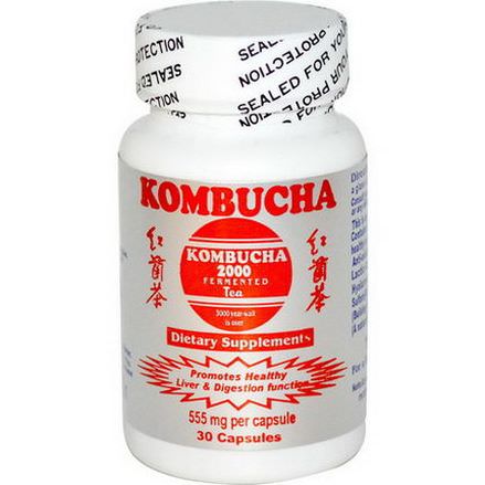 Kombucha 2000, Kombucha Fermented Tea, 555mg, 30 Capsules