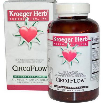 Kroeger Herb Co, CircuFlow, 270 Veggie Caps