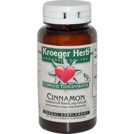 Kroeger Herb Co, Complete Concentrates, Cinnamon, 90 Veggie Caps