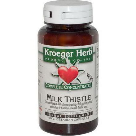 Kroeger Herb Co, Complete Concentrates, Milk Thistle, 90 Veggie Caps
