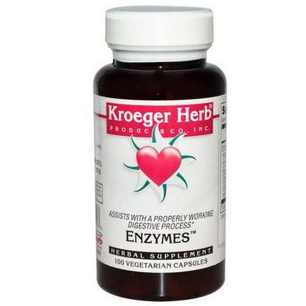 Kroeger Herb Co, Enzymes, 100 Veggie Caps