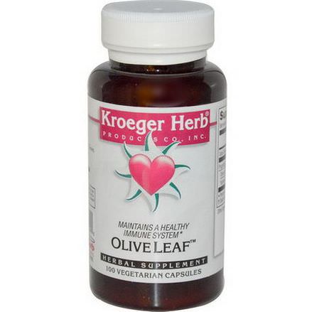 Kroeger Herb Co, Olive Leaf, 100 Veggie Caps