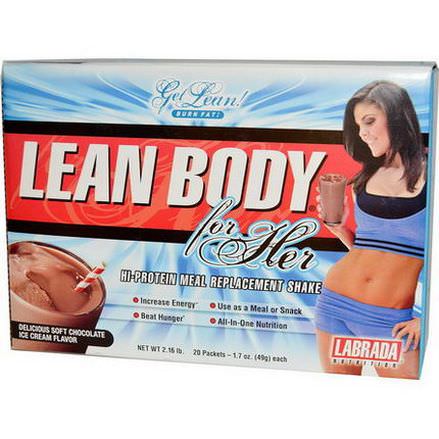 Labrada Nutrition, Lean Body for Her, Chocolate Ice Cream, 20 Packets 49g Each